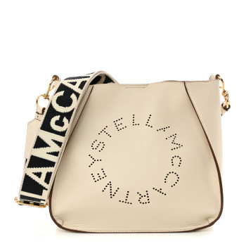STELLA MCCARTNEY Eco Alter Nappa Perforated Logo Mini Crossbody White