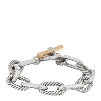 DAVID YURMAN Sterling Silver 18K Yellow Gold 11mm DY Madison Toggle Chain Bracelet