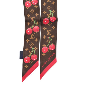 LOUIS VUITTON LV X TM Silk Monogram Cerises Bandeau Brown