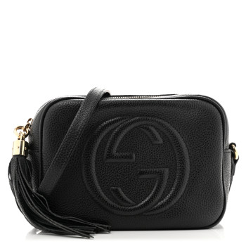 GUCCI Pebbled Calfskin Small Soho Disco Bag Black