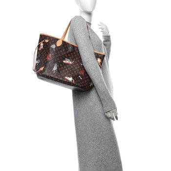 LOUIS VUITTON Catogram Neverfull MM Marron