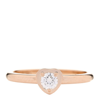 CARTIER 18K Pink Gold Diamond D'Amour Heart Ring 49 5