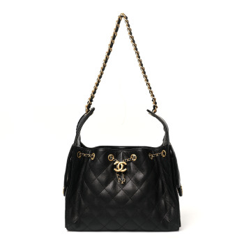 CHANEL Caviar Quilted Small Chanel 25 Handbag Black