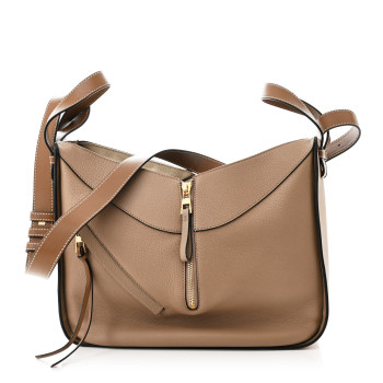 LOEWE Calfskin Small Hammock Shoulder Bag Sand Mink