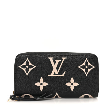LOUIS VUITTON Empreinte Monogram Giant Zippy Wallet Black Beige