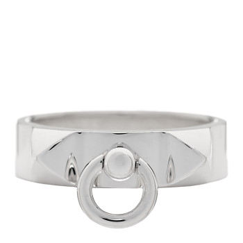 HERMES Sterling Silver PM Collier De Chien Ring 51 5.75