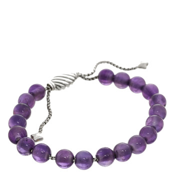DAVID YURMAN Sterling Silver Amethyst 8mm Spiritual Beads Bracelet
