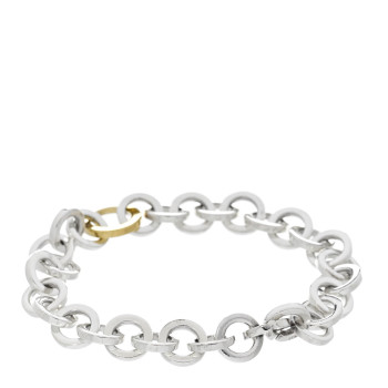 TIFFANY Sterling Silver 18K Yellow Gold Circle Link Bracelet