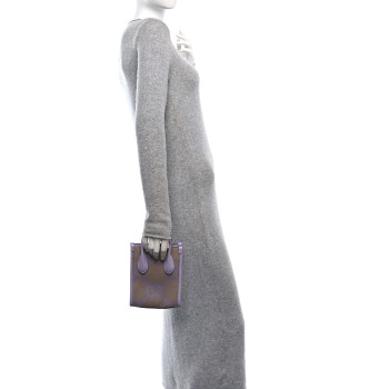 GUCCI Monogram Jumbo GG Textured Dollar Calfskin Mini Tote Bag Beige Lapis