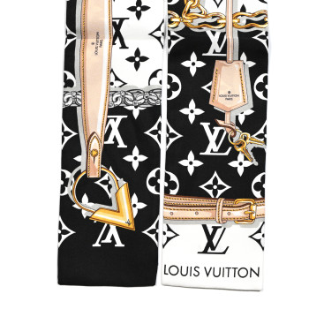 LOUIS VUITTON Silk Monogram Confidential Bandeau Black