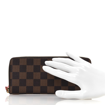 LOUIS VUITTON Damier Ebene Clemence Wallet Cherry