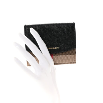 BURBERRY House Check Luna French Wallet Black