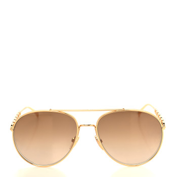 LOUIS VUITTON Metal My LV Chain Pilot Sunglasses Z1539W Gold