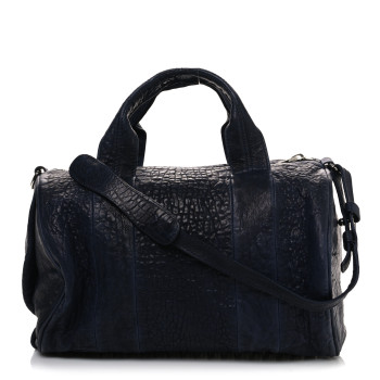 ALEXANDER WANG Pebbled Lambskin Rocco Black Silver Hardware