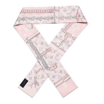 LOUIS VUITTON Silk Monogram Confidential Bandeau Light Pink