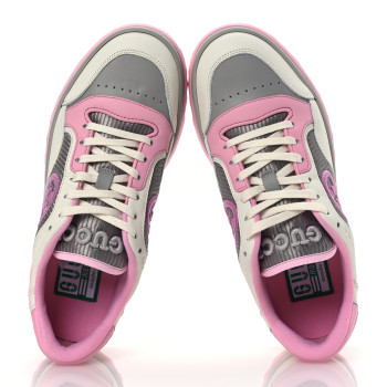 GUCCI Dali Soft Calfskin Womens Mac80 Sneakers 37 Off White Grey Sky Light Rose