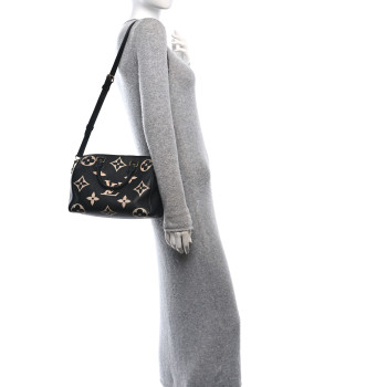 LOUIS VUITTON Empreinte Monogram Giant Speedy Bandouliere 25 Black Beige