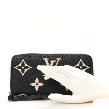 LOUIS VUITTON Empreinte Monogram Giant Zippy Wallet Black Beige