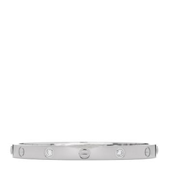 CARTIER 18K White Gold 4 Diamond Love Bracelet 18