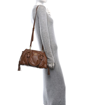 MIU MIU Nappa Joie Shoulder Bag Cognac
