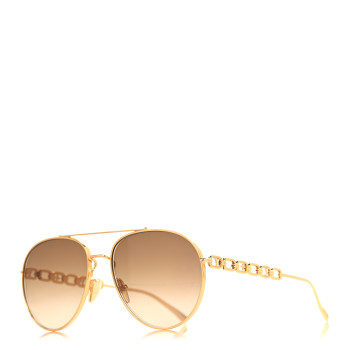 LOUIS VUITTON Metal My LV Chain Pilot Sunglasses Z1539W Gold