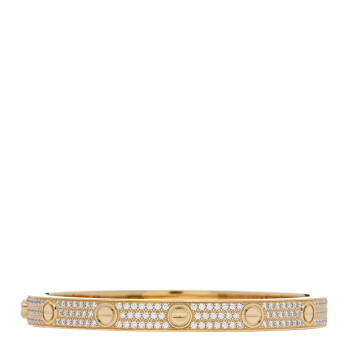 CARTIER 18K Yellow Gold Diamond LOVE Paved Bracelet 18
