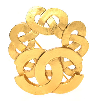 CHANEL Chain Link CC Brooch Gold