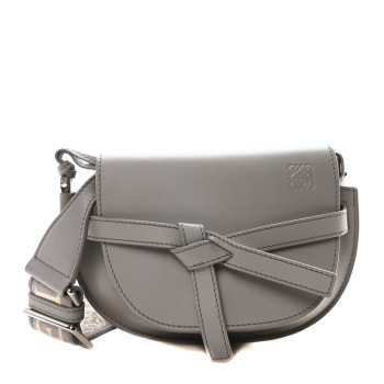 LOEWE Calfskin Jacquard Mini Gate Dual Bag Ash Grey