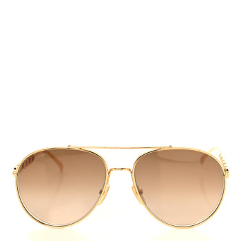 LOUIS VUITTON Metal My LV Chain Pilot Sunglasses Z1539W Gold