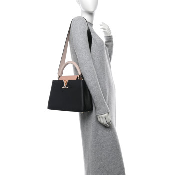 LOUIS VUITTON Taurillon Capucines MM Black Rose Trianon Pink Coquille Beige