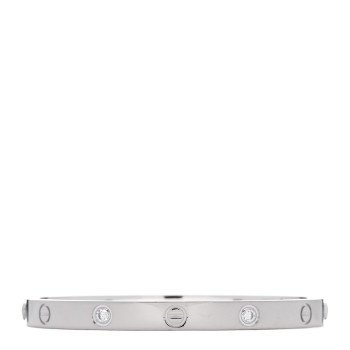 CARTIER 18K White Gold 4 Diamond Love Bracelet 18