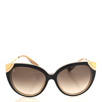 LOUIS VUITTON Acetate Metal Amber Sunglasses Z0620E Brown
