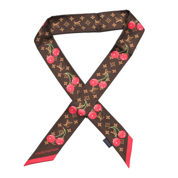 LOUIS VUITTON LV X TM Silk Monogram Cerises Bandeau Brown