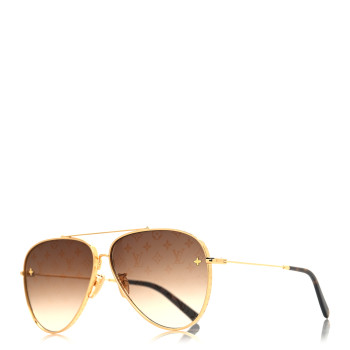 LOUIS VUITTON Metal The LV Pilot Sunglasses Z1620U Gradient Brown Monogram