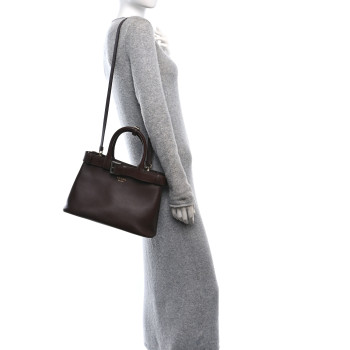 PRADA Soft Grained Calfskin Vitello Daino Small Buckle Bag Brown