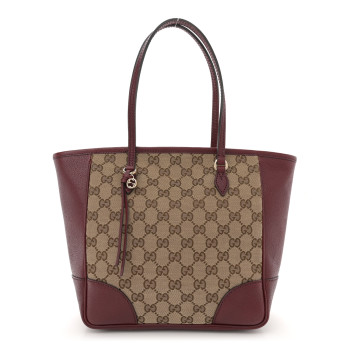 GUCCI Monogram Small Bree Zippered Tote Red