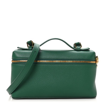 LORO PIANA Grained Calfskin L19 Extra Pocket Pouch Forest Leaves
