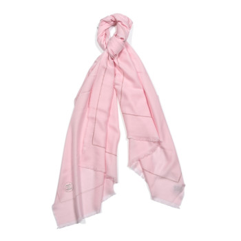 CHANEL Wool Metal Chain Stole Light Pink