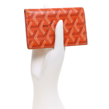 GOYARD Goyardine Saint Pierre Card Holder Orange