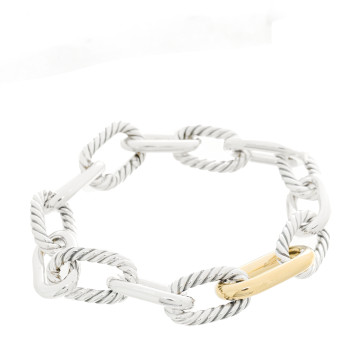 DAVID YURMAN Sterling Silver 18K Yellow Gold 11mm Madison Chain Bracelet
