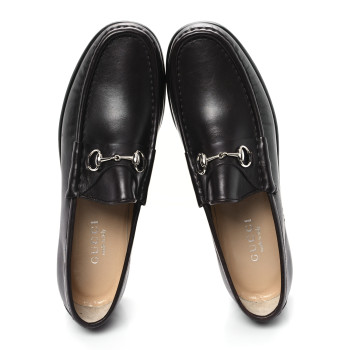 GUCCI Calfskin Mens Horsebit Loafers 9.5 Marrone