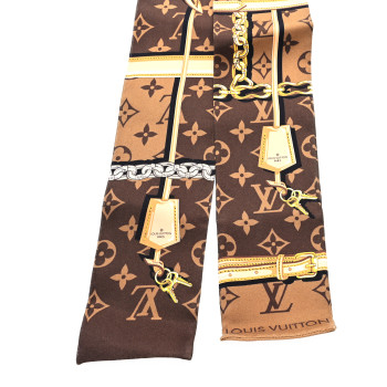 LOUIS VUITTON Silk Monogram Confidential Bandeau Brown
