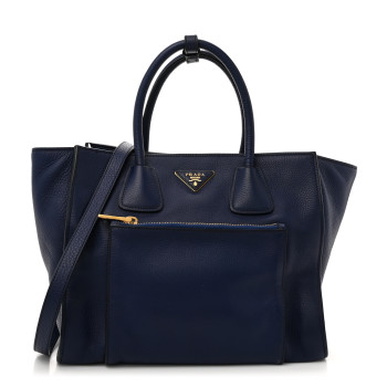 PRADA Vitello Daino Shopping Tote Inchiostro