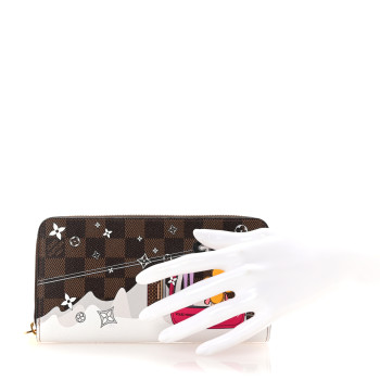 LOUIS VUITTON Damier Ebene 2019 Christmas Animation Zippy Wallet