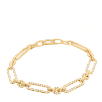 DAVID YURMAN 18K Yellow Gold Diamond 6.5mm Lexington Chain Bracelet