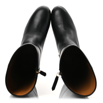 GUCCI Calfskin Knee High Boots 36.5 Black