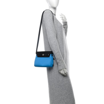 HERMES Military Toile Vache Hunter Herbag Zip Retourne 20 Bleu Riviera Black