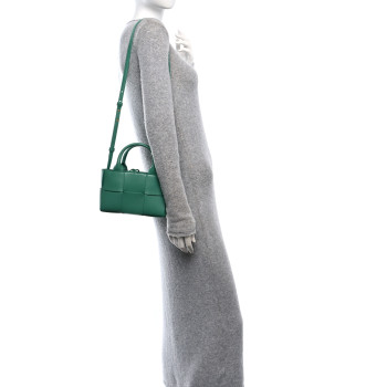 BOTTEGA VENETA Grained Calfskin Maxi Intrecciato Mini Arco Tote Green