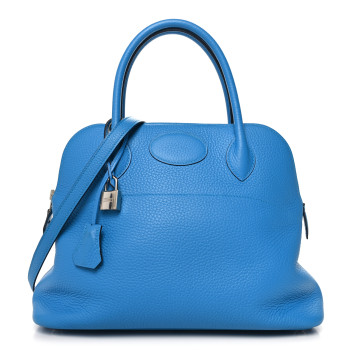 HERMES Taurillon Clemence Bolide 31 Bleu Zanzibar