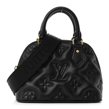 LOUIS VUITTON Calfskin Bubblegram Alma BB Black